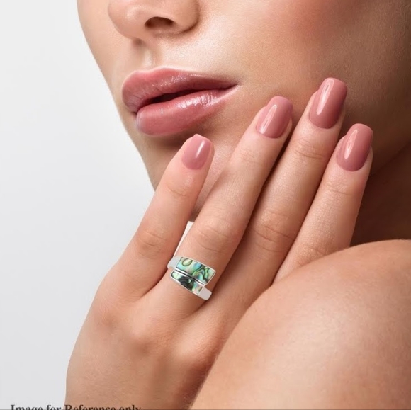 NWT Sajen Silver Abalone Shell Bypass Ring in Sterling Silver Size 5 - Picture 9 of 13